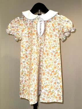Lullaby Set “Hearthside Floral” Legacy Dress, Peter Pan collar, size 5, NWT